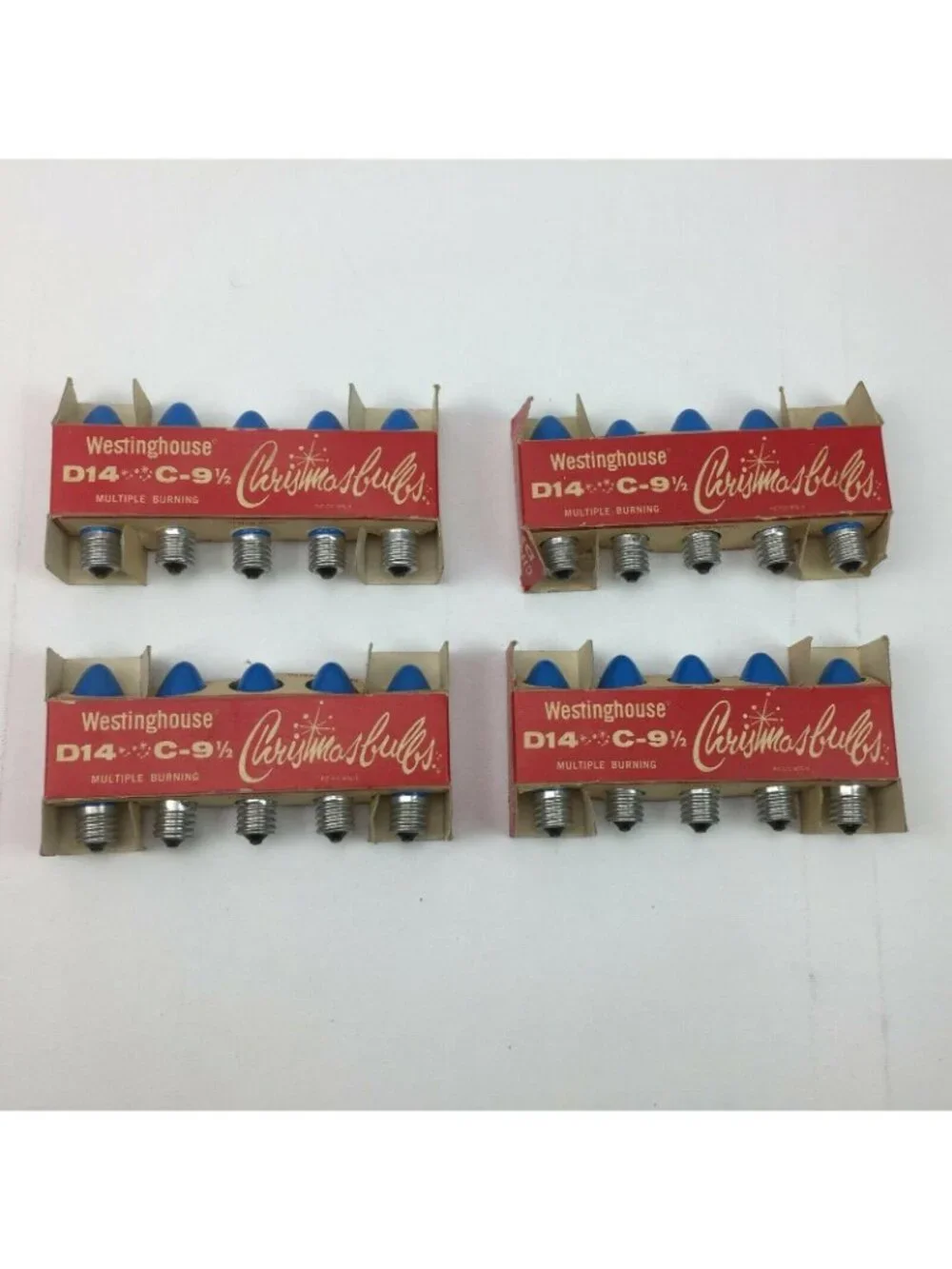 Vintage Westinghouse Christmas Bulbs D14 C-9 1/2 or Hanukkah Blue Lights 4 Sets